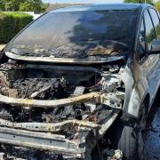 The car was destroyed after the fire in Newmarket