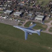 The US Eighth Air Force celebrated its 80th anniversary with a flypast over the Imperial War Museum, Duxford