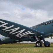 A photo-reconnaissance blue Supermarine Spitfire PL983 ‘L’, which toured the country last year in tribute to the NHS, here pictured on the airfield at IWM Duxford.