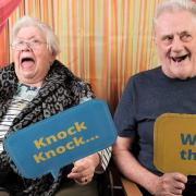 Residents Janet Tait and Michael Allison enjoy a joke together