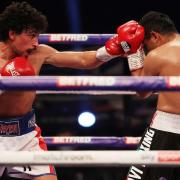 Jordan Gill (left) has not fought since beating Cesar Juarez (right) for the WBA International Featherweight title in February.