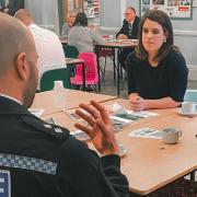 HRH Princess Eugenie with her fellow charity member colleague Julia Boinville visit Wisbech.