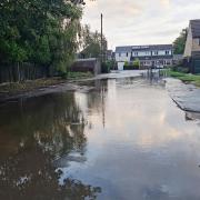 Burwell resident Tracy Hilborn took this photo of flooding near the sports centre this morning. 