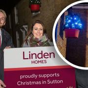 Linden Homes has donated £250 to Sutton Parish Council towards the cost of 30 solar-powered hanging Christmas tree baskets.