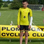 Harvey Woodroffe won top spot on the podium at a grass track racing event in Bredfield, east Suffolk for Ely & District Cycling Club.