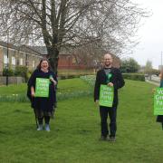 Cambridge Green Party candidates, from left to right, Jeremy Caddick, Naomi Bennett, Matt Howard and Hannah Charlotte Copley. Credit: Hannah Charlotte