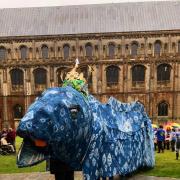 Eel-izabeth outside Ely Cathedral