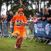 Cathy running the Sandringham 10k for Sally Saunders bone cancer charity