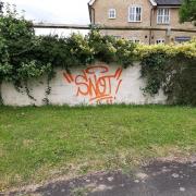 The 'Snot' graffiti has been appearing across Ely.