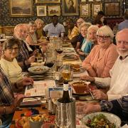 The Rotary Club of Ely relaxes at Piccolo