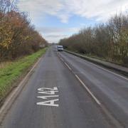 A car caught fire after it was involved in a crash on the A142 near Wentworth on August 21.