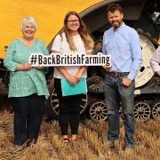 MP Charlotte Cane, second from the left, on a recent visit to NFU Ely branch chair Luke Palmer’s farm.