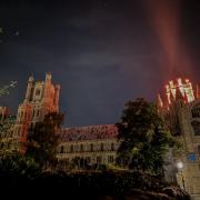 The orange light at Ely Cathedral.