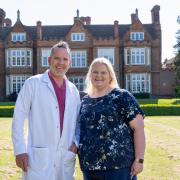 Cambridge regional lead embryologist Adam Burnley with the first test-tube baby Louise Brown