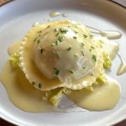 The homemade crab ravioli