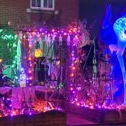 Sarah Follett has decorated her garden in time for Halloween.