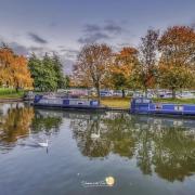 Autumns colours in Ely at sunset.