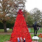 A stunning poppy cascade has been created by members of the Stretham Women's Institute.