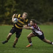 Try scorer Paul Dewey in action.