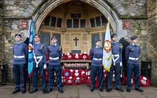 The 1094 Ely Squadron RAF Cadets at the 2023 Remembrance Sunday Parade.