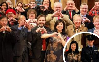 Cambridgeshire dignitaries at a service to commemorate the Chinese Community of Peterborough.