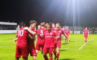 Celebrations for Ely City after cup win.