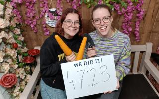 'Chaotic Genius' (Tarn Chamberlain-James, left, and Megan Blakemore, right) completed the 'War of the Roses' escape room.