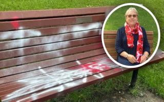 The bench was donated by Mary Neil in 2021 following the passing of her late husband