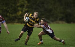 Try scorer Paul Dewey in action.