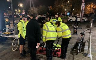 Bikes being marked at Ely station