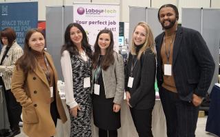 Sigita Urboniene, Ines Andrade, Millie Martin, and Kurtis Mpundu from Labour-Tech with Anya Bauly from Ormiston Families.