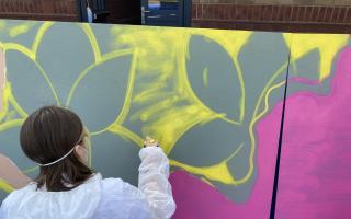 The mural is at the gateway to the Ely Leisure Village.