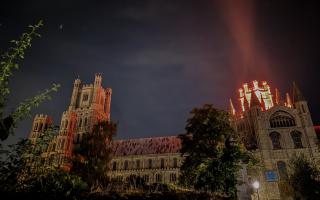 The orange light at Ely Cathedral.